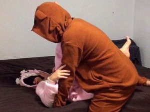 Yiff In Bunny And Bear Pajama Onesies With Oral Creampie