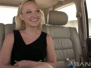 This Slut Loves To Bare Her Tits In The Backseat Of A Car And Her Pussy Is Hot