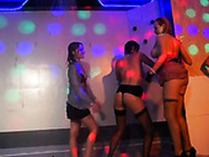 Naughty Wet Bitches Go Wild On The Stage