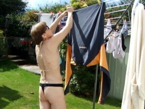 Sexy Way To Hang My Clothes In A Thong And Sexy Bra...Sexy And Hot!
