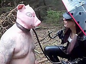 M. Madeleine Piras Fucks A Mega Dildo Pig In The Woods