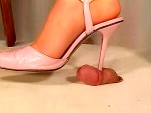 Pink Shoes Cock Crush And Shoejob Part 1