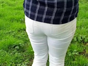 ⭐ White Jeans Peeing Compilation. How Stained Can I Make Them? )
