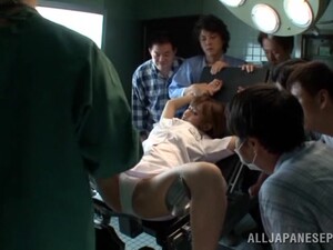 Minami Kojima Gets Her Asian Twat Toyed To Orgasm By A Few Dudes