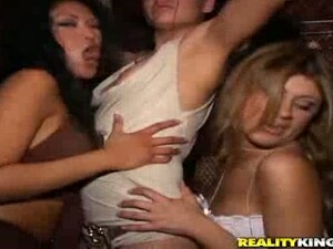 Two Sexy Chicks Get Fucked Rough In A Foursome After Partying