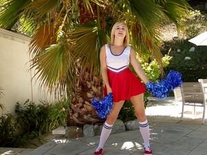 Blonde Cheerleader Courtney Shea Drops Her Uniform To Ride A Cock