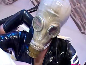 Crazy Rubber And Gas Mask Kink Threesome Starring Lesbians