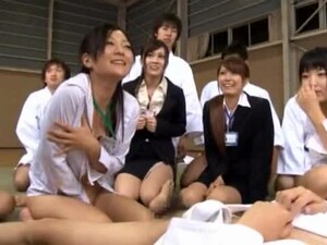 Sexy Japanese Office Babes Get Fucked At Stress Relief Session