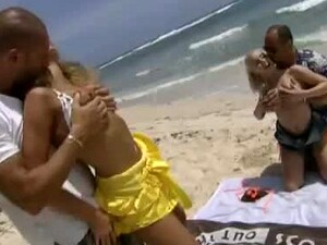 Two Hotties Getting Dicked On The Beach