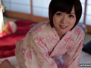 Two Perverts Enjoy Toying Hairy Pussy Of Sexy Milf In Kimono You Asakura
