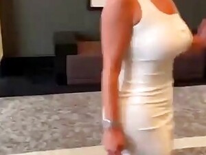 Great Looking Blonde With Short Hair Took Off Her Tight, White Dress To Have Casual Sex