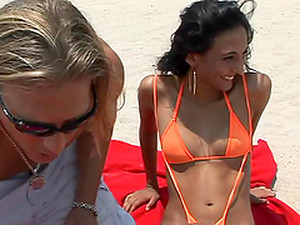 Yummy Emilia Wears A Sexy Bikini On The Beach Before Going Hardcore