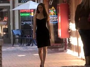 Sexy Outdoor Strip Show By Lovely Babe Dani In Black Dress