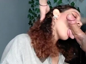 Curly-haired Beauty Sucks A Dick And Fucks In The Ass