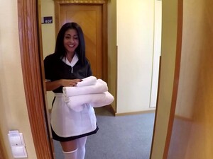 Hairy Maid Drops Her Uniform To Ride A Large Dick In POV Video