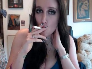 Amateur, Brunette, Fetish, Smoking, Solo, Webcam