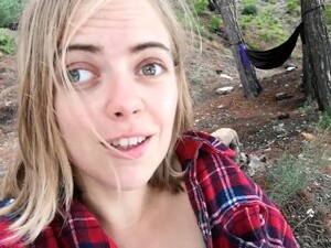 Risky Pussy Play And Creamy Cum In The Camp Near The Cliff! Can You Stand The Power Of Storm?