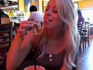 Hawt Golden-haired Drinks At The Bar And Taken To Hotel To Fuck