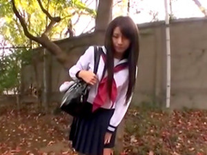 Gorgeous Japanese Chick In Uniform Gets Her Pussy Fingered