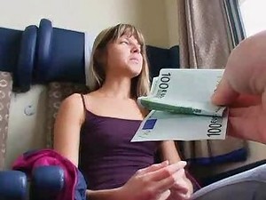 Cute Euro Slut Gets Drilled In Train For Some Cash
