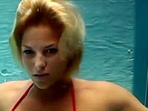 Blonde Bikini Babe With Awesome Body Shows Skills Underwater