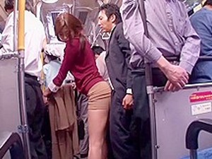Japanese Whore Sucks Dick In A Public Bus
